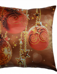 Подушка с фотопечатью Новогодние игрушки 35х35